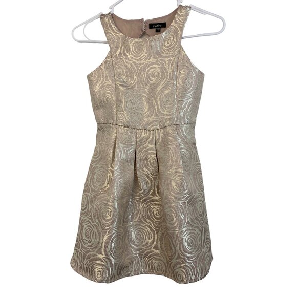 Girls Youth Zunie Pink Jacquard Dress Fit & Flare Size 7 Metallic NWOT 7113 - Picture 3 of 12